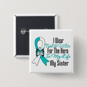 Gebärmutterhalskrebs, mein Held, meine Schwester Button (Vorne & Hinten)