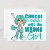 Gebärmutterhalskrebs mit falschem Mädchen Postkarte (Vorne/Hinten)