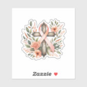 Gebärmutterhalskrebs mit Kreuz Aufkleber (Blatt)