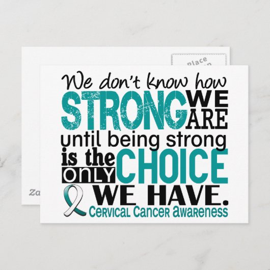 Gebärmutterhalskrebs wie stark wir sind postkarte (Vorne/Hinten)