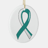 Gebärmutterkrebs-aquamarines weißes Band 3 Keramikornament (Rechts)
