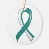 Gebärmutterkrebs-aquamarines weißes Band 3 Keramikornament (Links)
