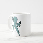 Gebärmutterkrebs-Bewusstseins-Band Kaffeetasse (Vorderseite Links)