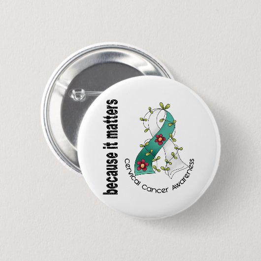 Gebärmutterkrebs-Blumen-Band 3 Button (Vorne & Hinten)