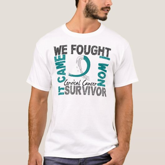 Gebärmutterkrebs des Überlebend-5 T-Shirt (Vorderseite)
