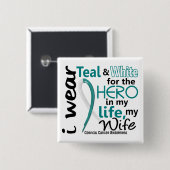 Gebärmutterkrebs für meinen Held meine Ehefrau 2 Button (Vorne & Hinten)