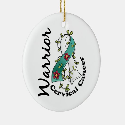 Gebärmutterkrebs-Krieger 15 Keramik Ornament (Rechts)