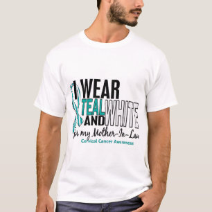GEBÄRMUTTERkrebs trage ich aquamarine weiße T-Shirt