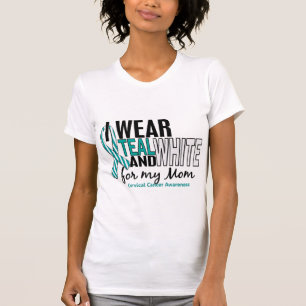 GEBÄRMUTTERkrebs trage ich aquamarines u. Weiß f T-Shirt