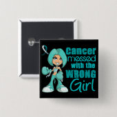 Gebärmutterkrebs verwirrt mit falschem Mädchen Button (Vorne & Hinten)