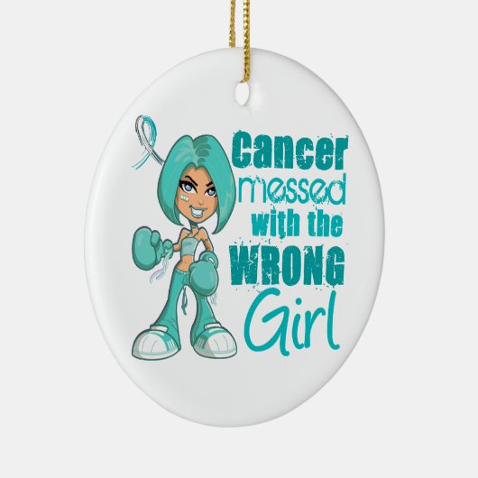 Gebärmutterkrebs verwirrt mit falschem Mädchen Keramikornament (Rechts)