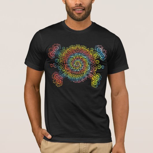 Gebatikter Zuckerschädel T-Shirt (Vorderseite)