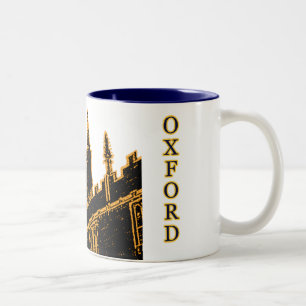 Gebäude 1986 Oxfords England windt sich Gold Zweifarbige Tasse