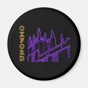 Gebäude 1986 Oxfords England windt sich lila Magnet