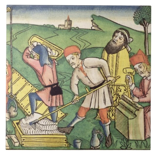 Gebäude 1-9 der Genese-11 der Turm von Babel, Von Fliese (Vorderseite)