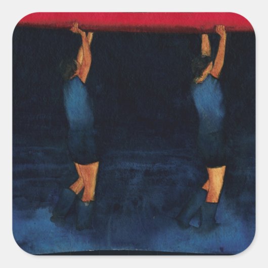 Gebäude 2010 quadratischer aufkleber (Vorderseite)