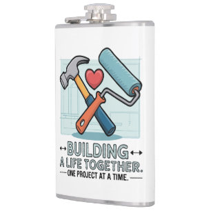 Gebäude a Life Together   Niedliches DIY-Paar & Zu Flachmann