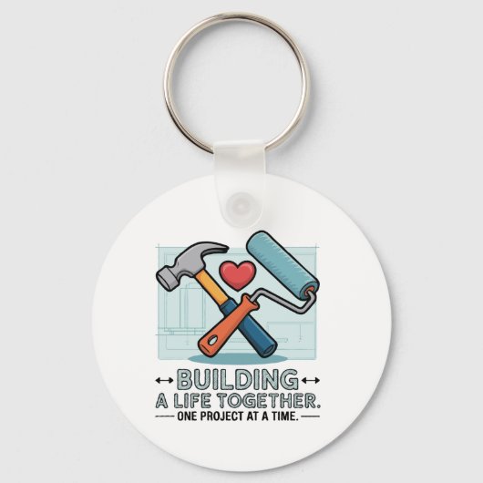 Gebäude a Life Together | Niedliches DIY-Paar & Zu Schlüsselanhänger (Rückseite)