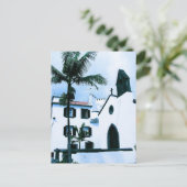 Gebäude an der weißen Mauer in Funchal Portugal Postkarte (Stehend Vorderseite)