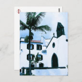 Gebäude an der weißen Mauer in Funchal Portugal Postkarte (Vorne/Hinten)