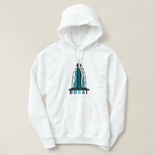 Gebäude Art Hoodie - Dubai - Burj Al Arab (Design vorne)