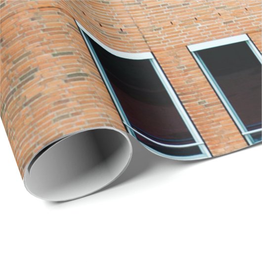 Gebäude aus braunem Backstein Geschenkpapier (Rolleneckpunkt)