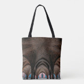 Gebäude aus braunem und schwarzem Holz Tasche (Rückseite)