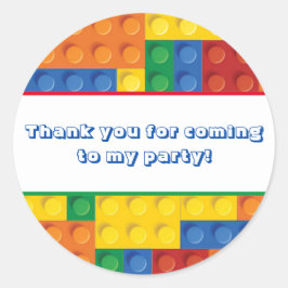 Gebäude aus farbenfrohen Steinen blockiert Geburts Runder Aufkleber