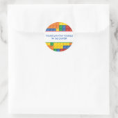 Gebäude aus farbenfrohen Steinen blockiert Geburts Runder Aufkleber (Tasche)