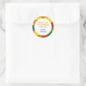 Gebäude aus farbenfrohen Steinen blockiert Geburts Runder Aufkleber (Tasche)