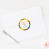 Gebäude aus farbenfrohen Steinen blockiert Geburts Runder Aufkleber (Umschlag)