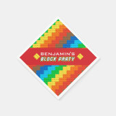 Gebäude aus farbenfrohen Steinen blockiert Geburts Serviette (Ecke)