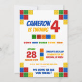 Gebäude aus farbenfrohen Ziegeln blockiert Geburts Einladung (Vorderseite)