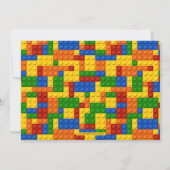 Gebäude aus farbenfrohen Ziegeln blockiert Geburts Einladung (Rückseite)