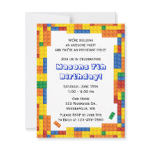 Gebäude aus farbenfrohen Ziegeln Blocks Geburtstag