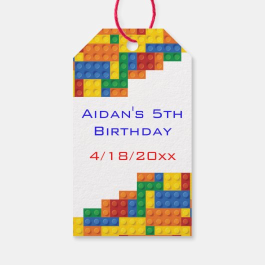 Gebäude aus farbigen Steinen Gastgeschenk Geschenkanhänger (Rückseite)