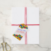 Gebäude aus farbigen Steinen Gastgeschenk Geschenkanhänger (Mit Garn)