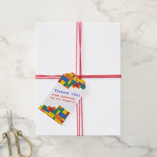 Gebäude aus farbigen Steinen Gastgeschenk Geschenkanhänger (Mit Garn)