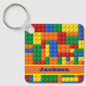 Gebäude aus farbigen Steinen Personalisiert Schlüsselanhänger (Vorderseite)