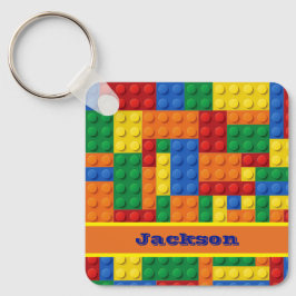 Gebäude aus farbigen Steinen Personalisiert Schlüsselanhänger