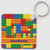 Gebäude aus farbigen Steinen Personalisiert Schlüsselanhänger (Rückseite)