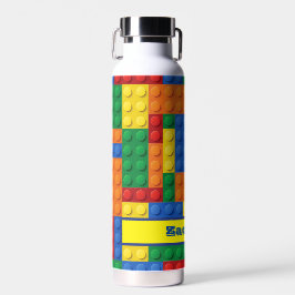 Gebäude aus farbigen Steinen Personalisiert Trinkflasche