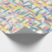 Gebäude aus Holz Geschenkpapier (Ecke)
