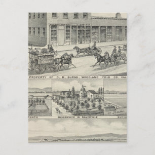 Gebäude aus Holz, Landkreis von Yolo Postkarte