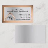 Gebäude aus Kupfer und Stahl mit Monogramm Visitenkarte (Vorne/Hinten)