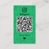 Gebäude Bau Instagram Grün | QR-Code Visitenkarte (Rückseite)