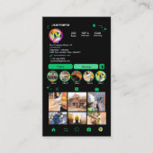 Gebäude Bau Instagram Grün | QR-Code Visitenkarte (Vorderseite)
