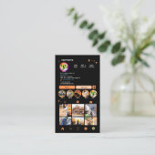 Gebäude Bau Instagram Orange | QR-Code Visitenkarte (Stehend Vorderseite)