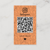 Gebäude Bau Instagram Orange | QR-Code Visitenkarte (Rückseite)