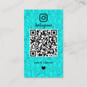 Gebäude Bau Instagram Turquois | QR-Code Visitenkarte (Rückseite)